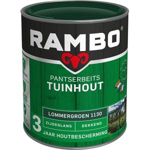 Rambo Pantserbeits Tuinhout Zijdeglans Dekkend - Gelijkmatig Vloeiend - Lommergroen - 0.75L