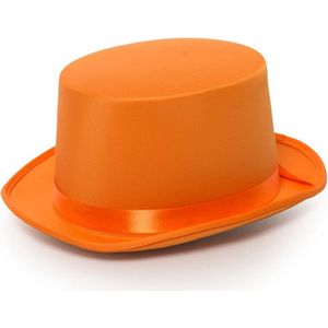 Partychimp Hoed Satijn Carnaval Accessoires voor bij Carnavalskleding Dames Carnavalskleding Heren Verkleedkleren Volwassenen WK Voetbal EK Voetbal Koningsdag - Oranje - One-size