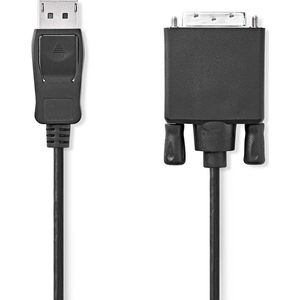 DisplayPort-Kabel - DisplayPort Male - DVI-D 24+1-Pins Male - 1080p - Vernikkeld - 2.00 m - Rond - PVC - Zwart - Doos