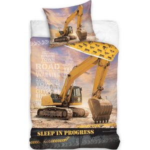 Graafmachine Dekbedovertrek Sleep in Progress - Eenpersoons - 140 x 200 cm - Katoen