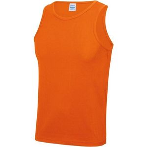 Sport singlet/hemd oranje voor heren - Hardloopshirts/sportshirts - Sporten/hardlopen/fitness/bodybuilding - Sportkleding top oranje voor mannen L (42/52)