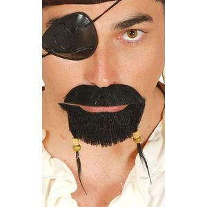 Fiestas Guirca - Piraten sikje met snor Zwart