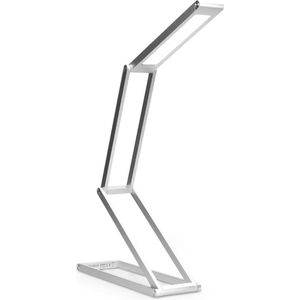 Inklapbare LED-lamp van aluminium - Tafellamp met oplaadbare accu en USB-kabel - Dimmer - Zilver