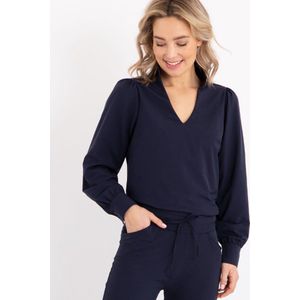 Je m'appelle Travelstof Top - Dames - Blauw - Maat XS