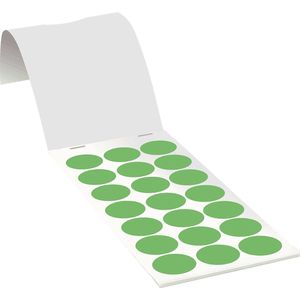 Ronde groene markeringsstickers in boekje - zelfklevend papier 25 mm - 105 per boekje