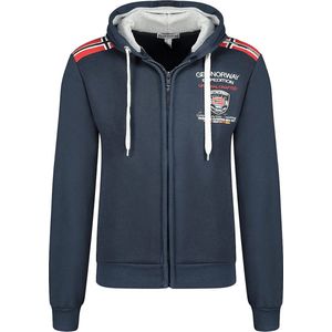 Vest Met Capuchon En Rits Geographical Norway Finion Navy - L