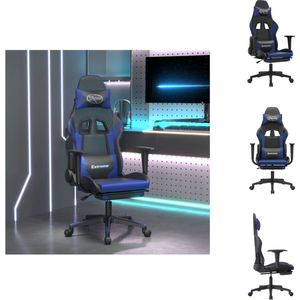vidaXL Gamestoel Zwart/Blauw - Kunstleer - Verstelbare rugleuning - Duurzaam materiaal - Stabiel frame - Bureaustoel