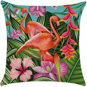 Kussenhoes Amazone - Flamingo's - Kussenhoes - 45x45 cm - Sierkussen - Polyester