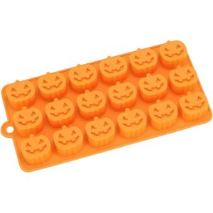 Siliconen Halloween Mal - 16 Pompoen - Oranje - Decoratie - Bakvorm - Chocolade Mallen