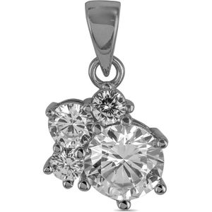 Silventi 9SIL-21820 Zilveren Hanger - Dames - Zirkonia - 10,2 x 10,7 mm - Rhodium - Zilver