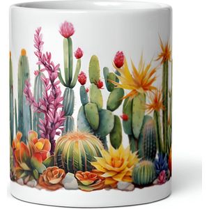 Cactus Planten - Koffie & Thee Mok 325 ml| koffiemok cadeau| | Theemok cadeau| Mok cadeau| Koffie Beker| Thee Beker| Koffie Kop| Thee Kop| Cactus Planten Mok| Cactus Mok| Planten Mok
