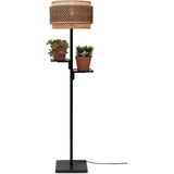 GOOD&MOJO Vloerlamp Bhutan - Zwart/Bamboe - Ø40x160cm - - Staande lamp voor Woonkamer - Slaapkamer