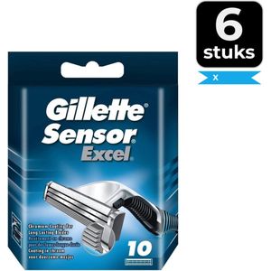 Gillette Sensor Excel Scheermesjes Mannen - 10 Stuks - Voordeelverpakking 6 stuks