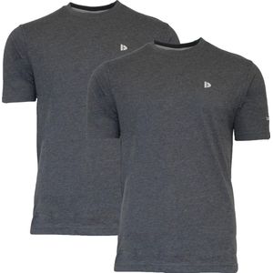 Donnay T-shirt - 2 Pack - Sportshirt - Heren - Maat 3XL - Donker grijs gemeleerd
