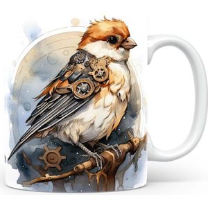 Mok met Sneeuwgors Beker voor koffie of tas voor thee, cadeau voor dierenliefhebbers, moeder, vader, collega, vriend, vriendin, kantoor