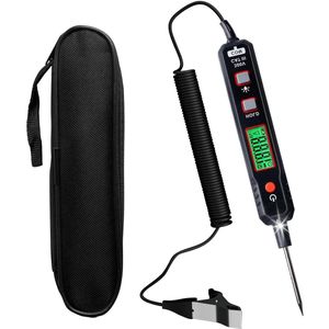Graag! Hier is de aangepaste titel: Motorvoertuig Autospanningstester - Schakeling Testpen Spanningszoeker Pen 08-100 V DC Stroomsensor met LCD-Display - Digitale Testlamp voor Auto met Zaklamp - Polariteit Continuïteit Test