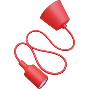 LED lamp DIY | pendel hanglamp - strijkijzer snoer | E27 siliconen fitting | rood