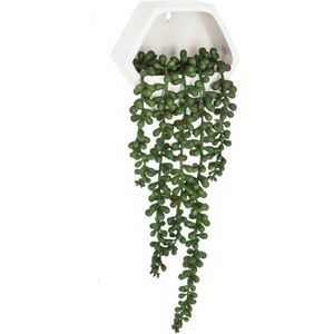 Atmosphera Kunstplant - Hangplant met pot - 14x6x12cm - Groen