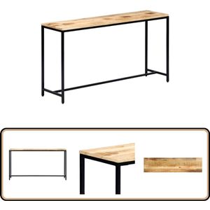 vidaXL Wandtafel 140x35x76 cm Mangohout Consoletafel - Salontafel - Industrieel Design - Mangohouten Tafel - Vintage Tafel
