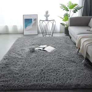 Shaggy tapijt voor binnen 80 x 160 cm luxe pluizig vloerkleed superzacht hoogpolig slaapkamertapijt wasbaar harig bedtapijt voor bank woonkamer decoratie grijs