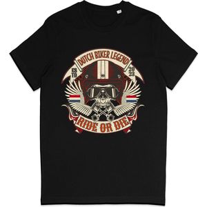 T Shirt Heren - Nederlandse Motor Legende - Ride or Die - Zwart - S