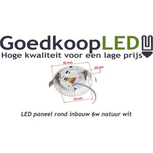 LED paneel / downlight 6W natuur wit