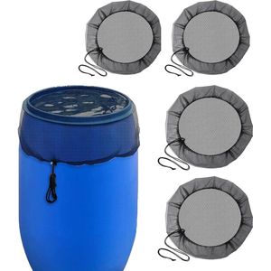 Regentonhoes met trekkoord verstelbaar tegen muggen en bladeren - set van 4 - 85 cm/95 cm