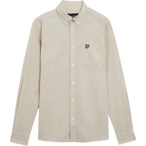 Lyle & Scott Cotton Linen Button Down Shirt - met lange mouwen - Heren Beige - Maat S