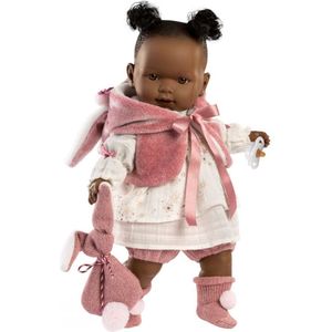 Llorens Donkere Babypop Nicole met Geluid 42 cm