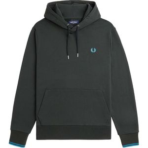 Fred Perry Hoodie Logo Night Green - Maat XL - Heren - Hoodies