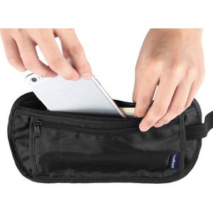Secret Pocket - Reis Portemonnee - Heuptasje - Moneybelt - Hidden Pocket - Beschermhoes - Light Weight - Zwart