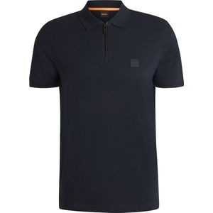 BOSS Passerzip Half Zip Polo Donkerblauw (navy) - Maat M - Heren