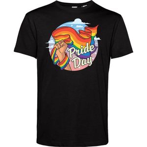 T-shirt Pride Day | Gay pride shirt kleding | Regenboog kleuren | LGBTQ | Zwart | maat S