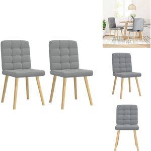 vidaXL Eetkamerstoel - Eetkamerstoelen - Dinerstoel - Stoel - Eetkamerstoelen 2 st stof lichtgrijs