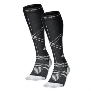 STOX Energy Socks - 2 Pack Sportsokken voor Vrouwen - Premium Compressiesokken - Kleur: Zwart-Grijs - Maat: Small - 2 Paar - Voordeel - Mt 36-38