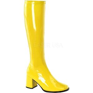 Pleaser Shoes - Vrouwen Go-Go Laarzen - Geel Vrouw - Geel - Maat 39-40 - Carnavalskleding - Verkleedkleding