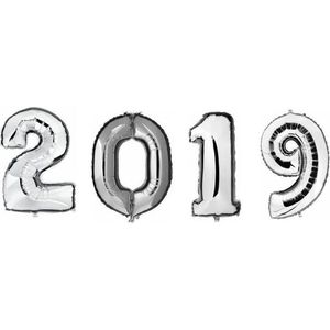 2019 folie ballonnen - zilver - 100 cm - oud en nieuw versiering