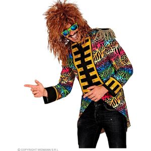 Widmann - Wilde Rockers Parade Slipjas Dierenprint Man - Multicolor - Small - Carnavalskleding - Verkleedkleding