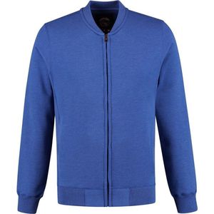 Lemon & Soda Heavy sweater cardigan unisex in de kleur royal blue heather in de maat XS.