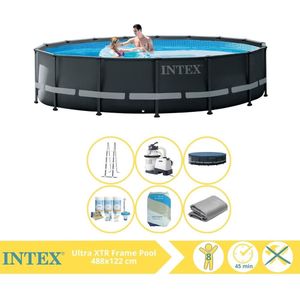 Intex Ultra XTR Frame Zwembad - Opzetzwembad - 488x122 cm - Inclusief Onderhoudspakket en Filterzand
