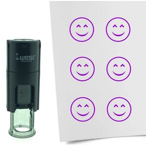 CombiCraft Stempel Smiley Content 10mm rond - Paarse inkt