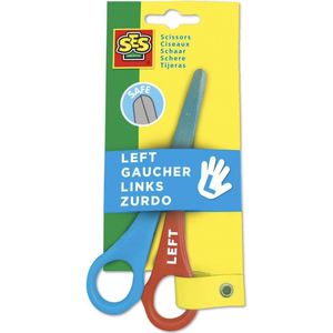 SES - Linkshandige Schaar - Zonder Scherpe Punt - Ik Leer Knippen- Kinderschaar - Schaar Blauw Rood - Set Schaar - Veilige Kinderschaar - Knipt Alleen Papier - Knutselschaar - Kleuter Schaar -Jongens Schaar - Meisjes Schaar