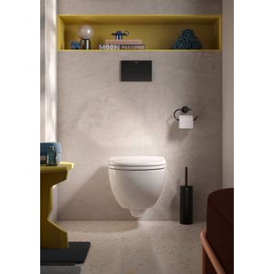 Duravit D-Code closetzitting, met soft-close mechanisme, schroefbevestiging, 374x433mm, wit hoogglans, RVS scharnieren, 0021, 0028290000