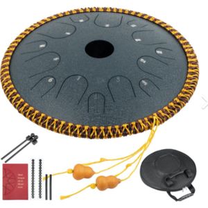 Vevor® Steel Tongue Drum - 36 cm - 14 noten - Hangdrum - Tong drum - Yoga Drum - Handpan - Marineblauw