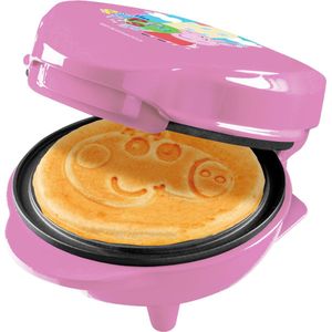 Peppa Pig Wafelijzer, mini-wafelijzer in uniek ""Peppa"" design, voor kinderfeestjes, Pasen & Kerstmis, met antiaanbaklaag, wafelformaat: Ø 10cm, officieel Licentie product, kleur: Roze