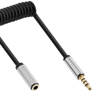 Premium 3,5mm Jack 4-polig audio spiraal verlengkabel - 1 meter