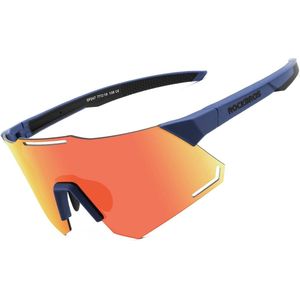 ROCKBROS Fietsbril Gepolariseerde Sportbril Fietsbril voor Heren en Dames UV400-bescherming TR90-frame Blauw Unisex