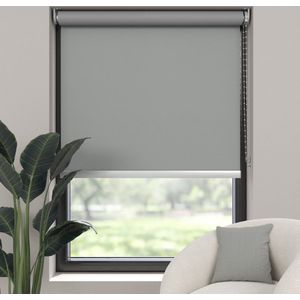 Dutchblinds Rolgordijn - verduisterend - Grijs - 185x190cm - Raamdecoratie op maat