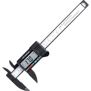 Nieuw! Digitale Koolstofvezel Schuifmaat 150 MM Met LCD Display En Back-up Batterij – Professioneel Meetgereedschap Voor Binnen - Buiten En Dieptemeting