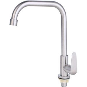 Boraboi® Koudwaterkraan van roestvrij staal met draaibare uitloop en eengreepsbediening voor keuken en bijkeuken